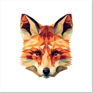 Fox Portrait Geometric Posters and Art
